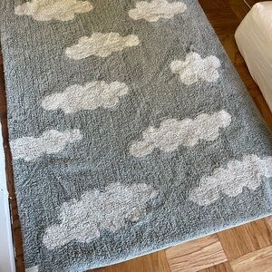 Lorena Canals 100% cotton Cloud Washable Rug for kids or nursery- Blue and White